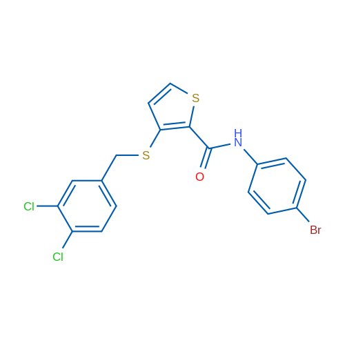 N-(4-Bromophenyl)-3-{[(3,4-dichlorophenyl)methyl]sulfanyl}thiophene-2-carboxamide 1g