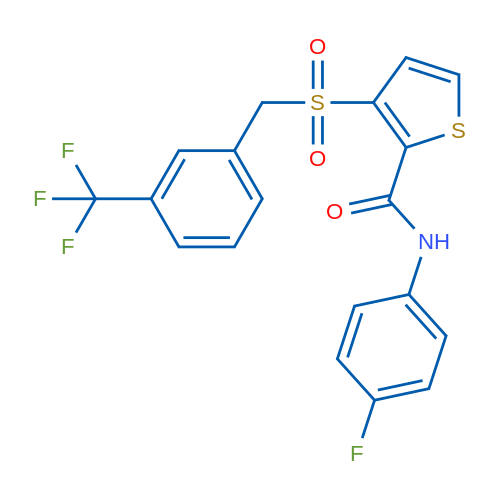 N-(4-Fluorophenyl)-3-{[3-(trifluoromethyl)phenyl]methanesulfonyl}thiophene-2-carboxamide 1g