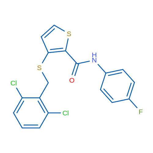 3-{[(2,6-dichlorophenyl)methyl]sulfanyl}-N-(4-fluorophenyl)thiophene-2-carboxamide 1g