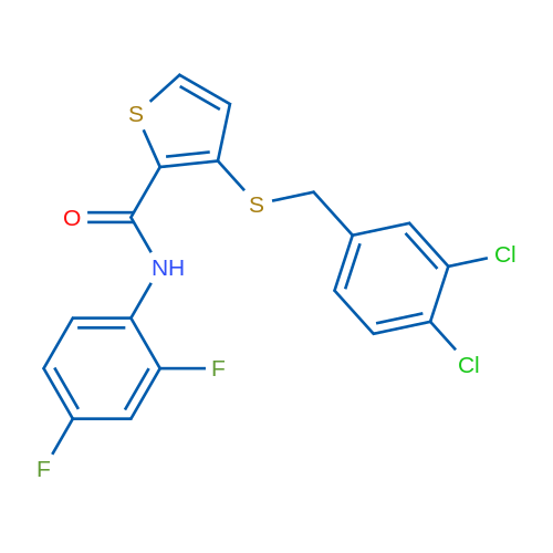 3-{[(3,4-dichlorophenyl)methyl]sulfanyl}-N-(2,4-difluorophenyl)thiophene-2-carboxamide 1g