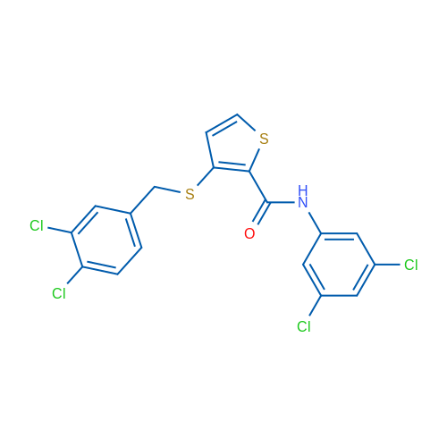 N-(3,5-Dichlorophenyl)-3-{[(3,4-dichlorophenyl)methyl]sulfanyl}thiophene-2-carboxamide 1g