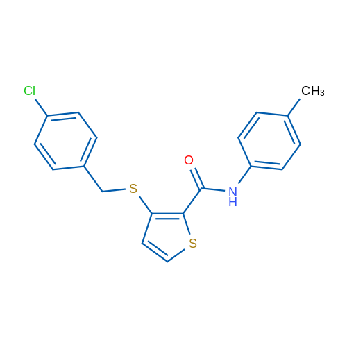 3-{[(4-chlorophenyl)methyl]sulfanyl}-N-(4-methylphenyl)thiophene-2-carboxamide 1g