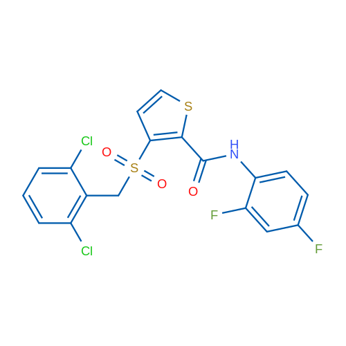 3-[(2,6-Dichlorophenyl)methanesulfonyl]-N-(2,4-difluorophenyl)thiophene-2-carboxamide 1g