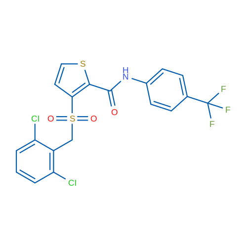 3-[(2,6-Dichlorophenyl)methanesulfonyl]-N-[4-(trifluoromethyl)phenyl]thiophene-2-carboxamide 1g