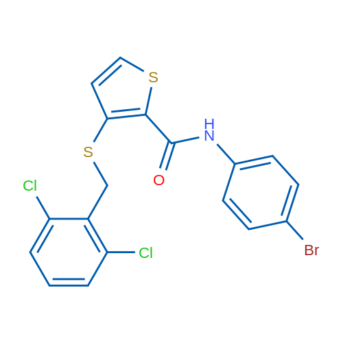 N-(4-Bromophenyl)-3-{[(2,6-dichlorophenyl)methyl]sulfanyl}thiophene-2-carboxamide 1g