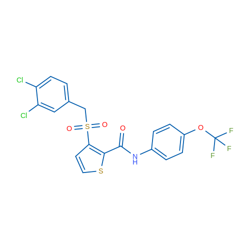 3-[(3,4-Dichlorophenyl)methanesulfonyl]-N-[4-(trifluoromethoxy)phenyl]thiophene-2-carboxamide 1g