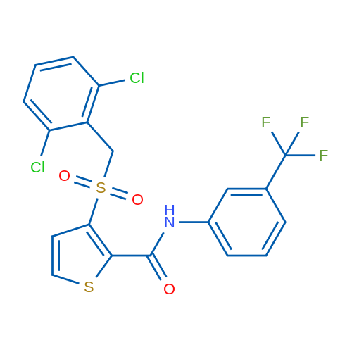 3-[(2,6-Dichlorophenyl)methanesulfonyl]-N-[3-(trifluoromethyl)phenyl]thiophene-2-carboxamide 1g