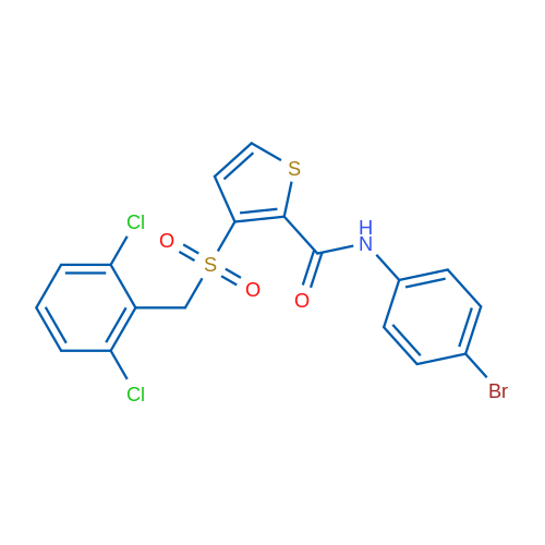 N-(4-Bromophenyl)-3-[(2,6-dichlorophenyl)methanesulfonyl]thiophene-2-carboxamide 1g