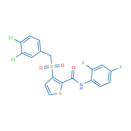 3-[(3,4-Dichlorophenyl)methanesulfonyl]-N-(2,4-difluorophenyl)thiophene-2-carboxamide 1g