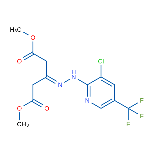1,5-Dimethyl 3-{2-[3-chloro-5-(trifluoromethyl)pyridin-2-yl]hydrazin-1-ylidene}pentanedioate 1g