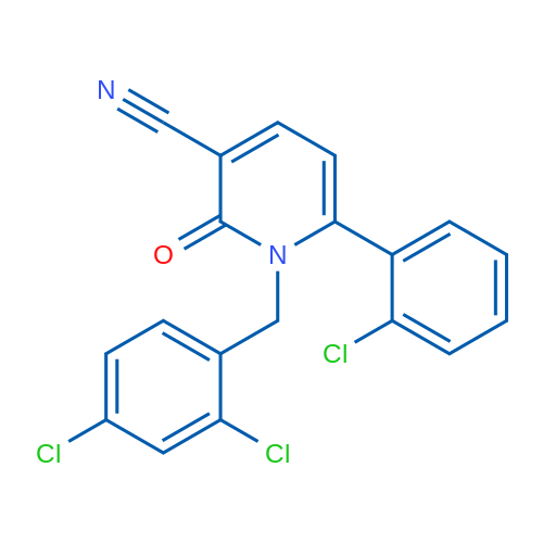 6-(2-Chlorophenyl)-1-[(2,4-dichlorophenyl)methyl]-2-oxo-1,2-dihydropyridine-3-carbonitrile 1g