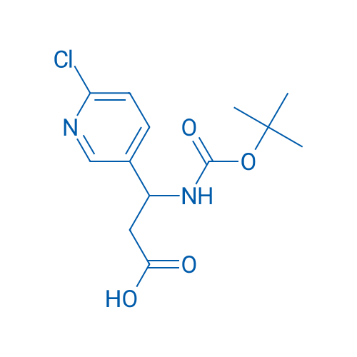 3-((tert-Butoxycarbonyl)amino)-3-(6-chloropyridin-3-yl)propanoic acid 250mg