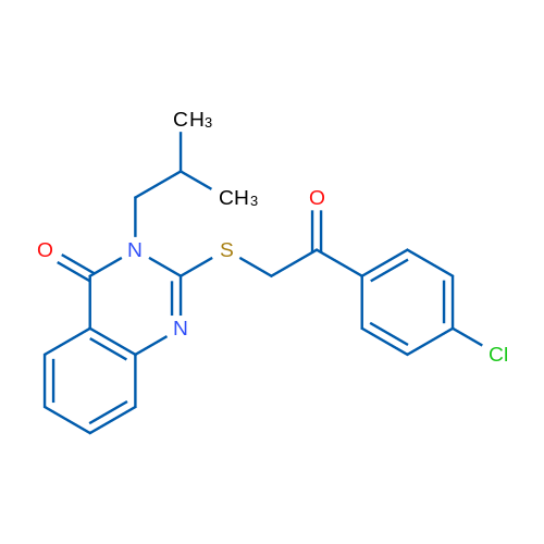 2-((2-(4-Chlorophenyl)-2-oxoethyl)thio)-3-isobutylquinazolin-4(3H)-one 1g