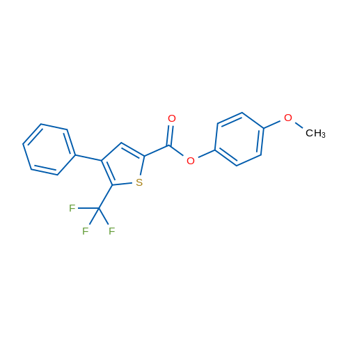 4-Methoxyphenyl 4-phenyl-5-(trifluoromethyl)thiophene-2-carboxylate 1g