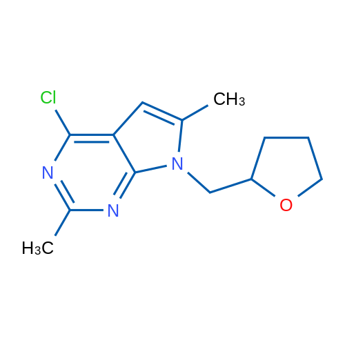 4-Chloro-2,6-dimethyl-7-((tetrahydrofuran-2-yl)methyl)-7H-pyrrolo[2,3-d]pyrimidine 1g