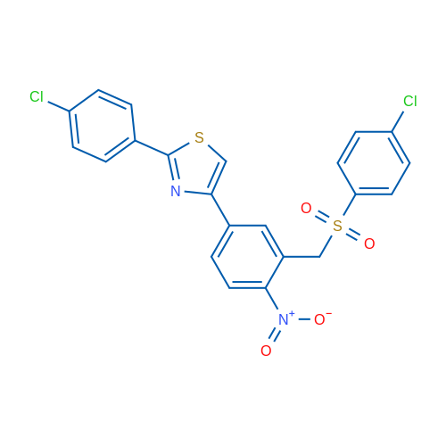 4-{3-[(4-chlorobenzenesulfonyl)methyl]-4-nitrophenyl}-2-(4-chlorophenyl)-1,3-thiazole 1g