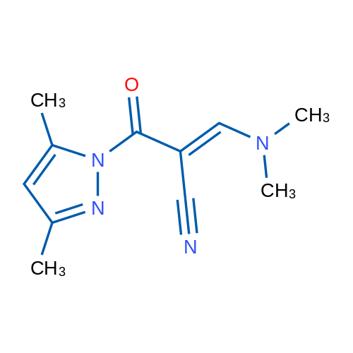 (2E)-2-[(E)-3,5-Dimethyl-1H-pyrazole-1-carbonyl]-3-(dimethylamino)prop-2-enenitrile 1g