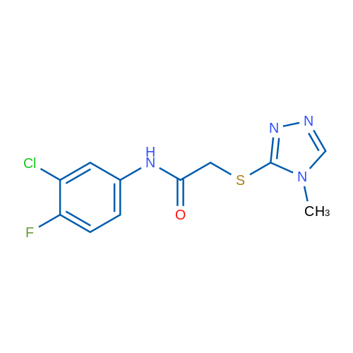 N-(3-Chloro-4-fluorophenyl)-2-[(4-methyl-4H-1,2,4-triazol-3-yl)sulfanyl]acetamide 1g