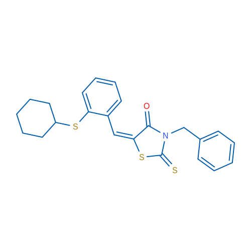 (5E)-3-Benzyl-5-{[2-(cyclohexylsulfanyl)phenyl]methylidene}-2-sulfanylidene-1,3-thiazolidin-4-one 1g