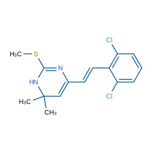 4-[(E)-2-(2,6-Dichlorophenyl)ethenyl]-6,6-dimethyl-2-(methylsulfanyl)-1,6-dihydropyrimidine 1g