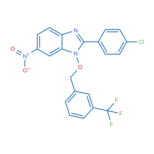 2-(4-Chlorophenyl)-6-nitro-1-{[3-(trifluoromethyl)phenyl]methoxy}-1H-1,3-benzodiazole 1g