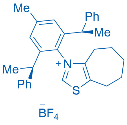(CDU-NHC-01)3-(4-Methyl-2,6-bis((R)-1-phenylethyl)phenyl)-5,6,7,8-tetrahydro-4H-cyclohepta[d]thiazol-3-ium tetrafluoroborate 100mg