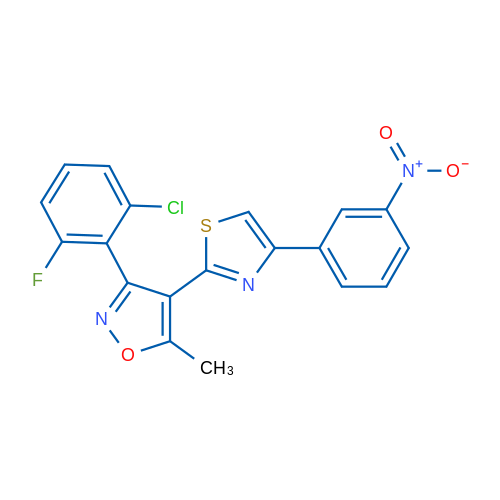 3-(2-Chloro-6-fluorophenyl)-5-methyl-4-[4-(3-nitrophenyl)-1,3-thiazol-2-yl]-1,2-oxazole 1g
