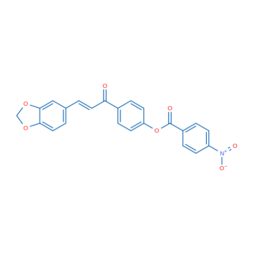 4-[(2E)-3-(2H-1,3-Benzodioxol-5-yl)prop-2-enoyl]phenyl 4-nitrobenzoate 1g