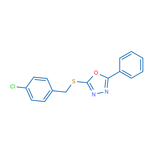 2-{[(4-chlorophenyl)methyl]sulfanyl}-5-phenyl-1,3,4-oxadiazole 1g