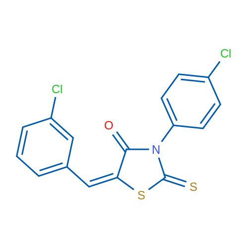 (5E)-3-(4-Chlorophenyl)-5-[(3-chlorophenyl)methylidene]-2-sulfanylidene-1,3-thiazolidin-4-one 1g