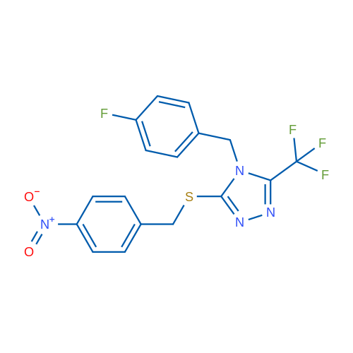 4-[(4-Fluorophenyl)methyl]-3-{[(4-nitrophenyl)methyl]sulfanyl}-5-(trifluoromethyl)-4H-1,2,4-triazole 1g