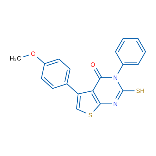 2-Mercapto-5-(4-methoxyphenyl)-3-phenylthieno[2,3-d]pyrimidin-4(3H)-one 1g