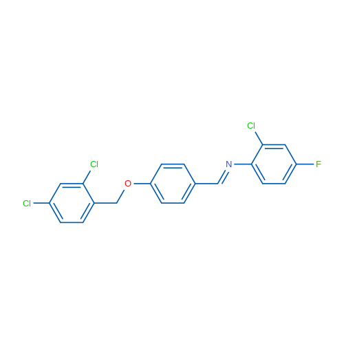 (1E)-N-(2-Chloro-4-fluorophenyl)-1-{4-[(2,4-dichlorophenyl)methoxy]phenyl}methanimine 1g