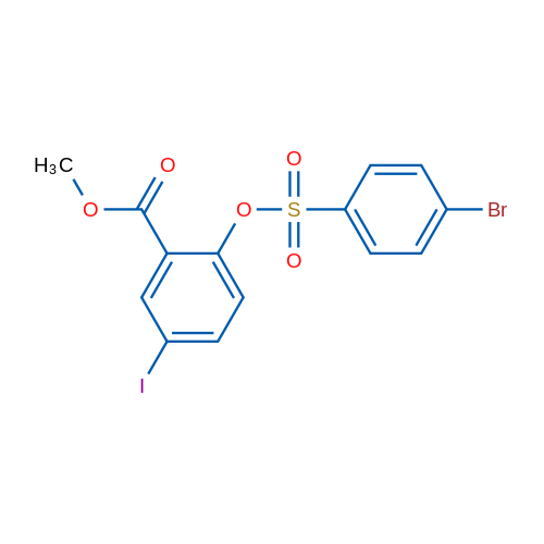 Methyl 2-[(4-bromobenzenesulfonyl)oxy]-5-iodobenzoate 1g
