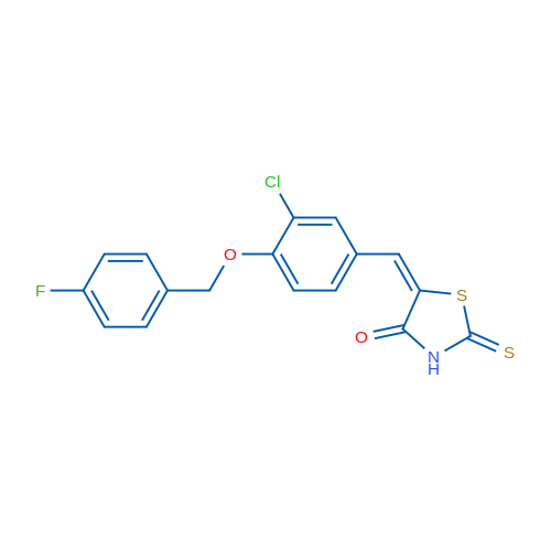 (5E)-5-({3-chloro-4-[(4-fluorophenyl)methoxy]phenyl}methylidene)-2-sulfanylidene-1,3-thiazolidin-4-one 1g