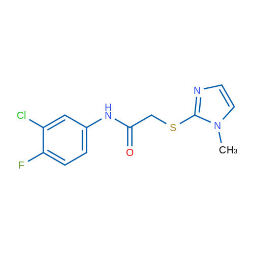 N-(3-Chloro-4-fluorophenyl)-2-[(1-methyl-1H-imidazol-2-yl)sulfanyl]acetamide 1g