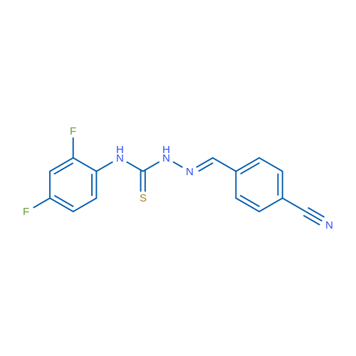 1-[(E)-[(4-Cyanophenyl)methylidene]amino]-3-(2,4-difluorophenyl)thiourea 1g