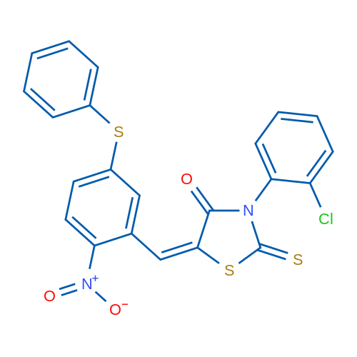 (5E)-3-(2-Chlorophenyl)-5-{[2-nitro-5-(phenylsulfanyl)phenyl]methylidene}-2-sulfanylidene-1,3-thiazolidin-4-one 1g