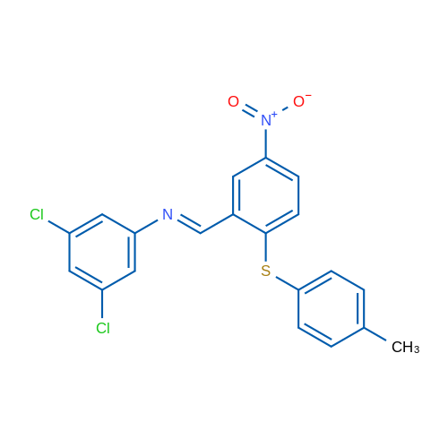 (1E)-N-(3,5-Dichlorophenyl)-1-{2-[(4-methylphenyl)sulfanyl]-5-nitrophenyl}methanimine 1g