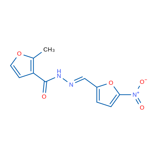 2-Methyl-N'-[(1E)-(5-nitrofuran-2-yl)methylidene]furan-3-carbohydrazide 1g