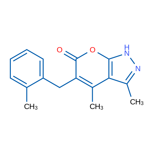 3,4-Dimethyl-5-[(2-methylphenyl)methyl]-1H,6H-pyrano[2,3-c]pyrazol-6-one 100mg