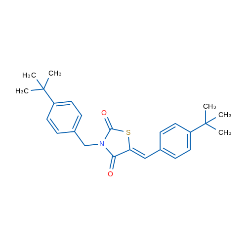(5Z)-3-[(4-tert-Butylphenyl)methyl]-5-[(4-tert-butylphenyl)methylidene]-1,3-thiazolidine-2,4-dione 1g