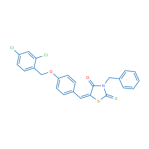 (5E)-3-Benzyl-5-({4-[(2,4-dichlorophenyl)methoxy]phenyl}methylidene)-2-sulfanylidene-1,3-thiazolidin-4-one 1g