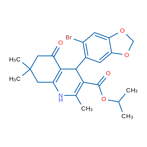 Isopropyl 4-(6-bromobenzo[d][1,3]dioxol-5-yl)-2,7,7-trimethyl-5-oxo-1,4,5,6,7,8-hexahydroquinoline-3-carboxylate 1g