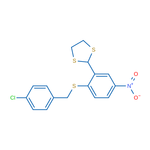 2-(2-{[(4-chlorophenyl)methyl]sulfanyl}-5-nitrophenyl)-1,3-dithiolane 1g