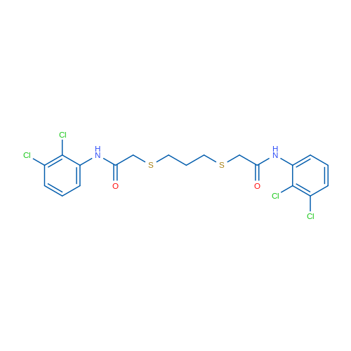 N-(2,3-Dichlorophenyl)-2-{[3-({[(2,3-dichlorophenyl)carbamoyl]methyl}sulfanyl)propyl]sulfanyl}acetamide 1g
