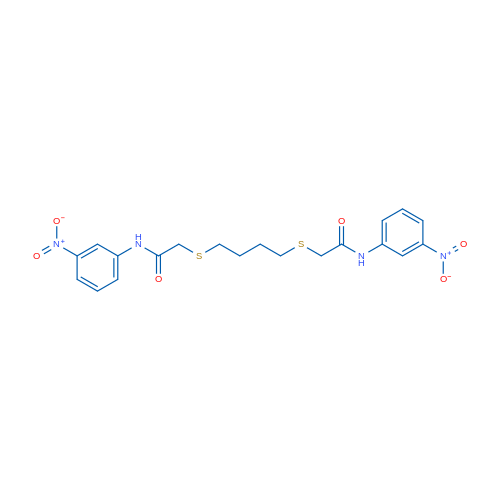 N-(3-Nitrophenyl)-2-{[4-({[(3-nitrophenyl)carbamoyl]methyl}sulfanyl)butyl]sulfanyl}acetamide 1g