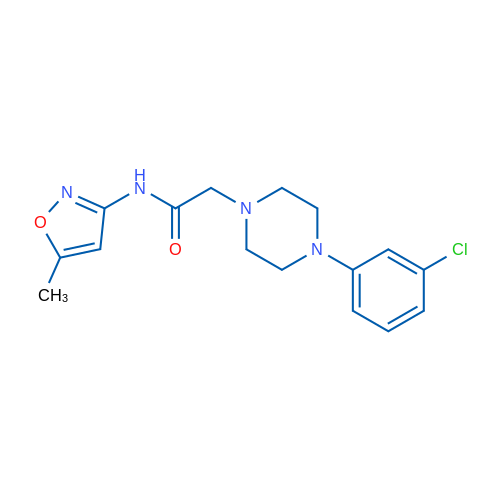 2-[4-(3-Chlorophenyl)piperazin-1-yl]-N-(5-methyl-1,2-oxazol-3-yl)acetamide 1g