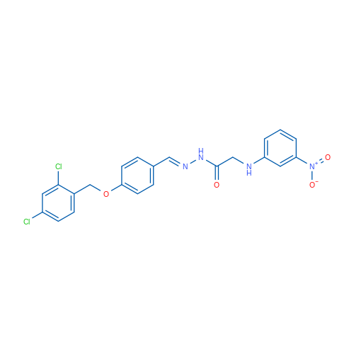 N'-[(1E)-{4-[(2,4-dichlorophenyl)methoxy]phenyl}methylidene]-2-[(3-nitrophenyl)amino]acetohydrazide 1g