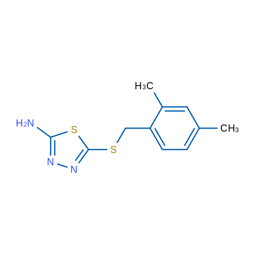 5-((2,4-Dimethylbenzyl)thio)-1,3,4-thiadiazol-2-amine 1g